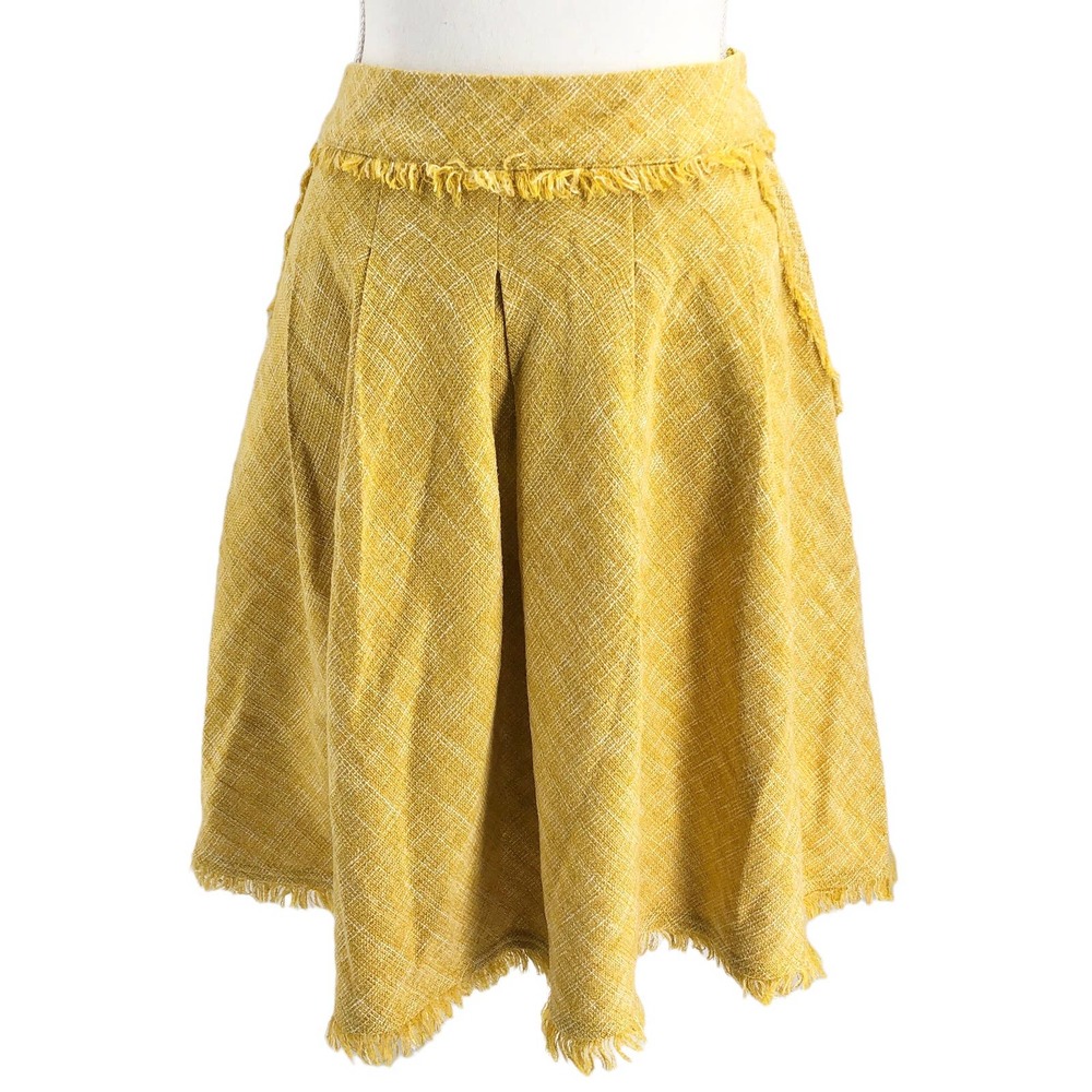 Maeve for Anthropologie Womens Size 8 Fringe Tweed Full Skirt Knee Length